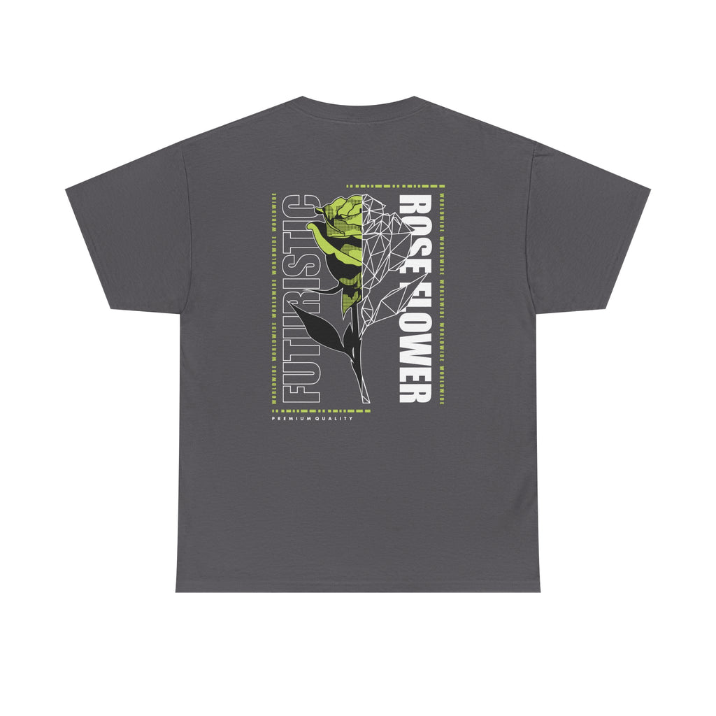 Tee with Green Floral Design