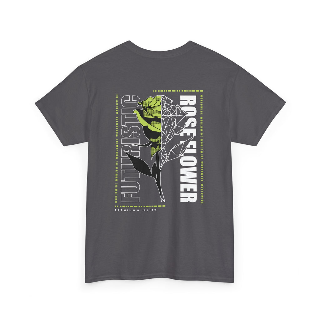 Tee with Green Floral Design